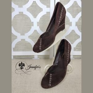 Cole Haan Women's Dark Brown Trina Suede Wedges Size 6.5